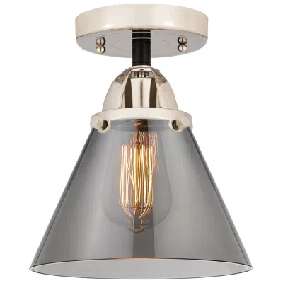 Innovations Lighting Nouveau 2 Cone 8" Semi-flush Mount - Black Polished Nickel - Plated Sm