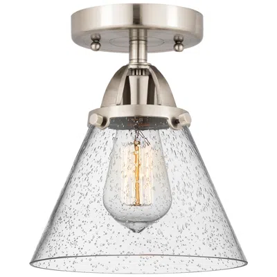Innovations Lighting Nouveau 2 Cone 8" Semi-flush Mount - Brushed Satin Nickel - Seedy Shad