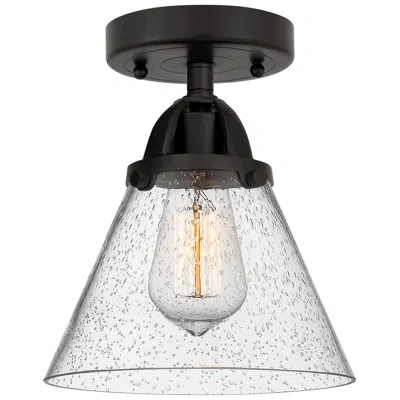 Innovations Lighting Nouveau 2 Cone 8" Semi-flush Mount - Matte Black - Seedy Shade