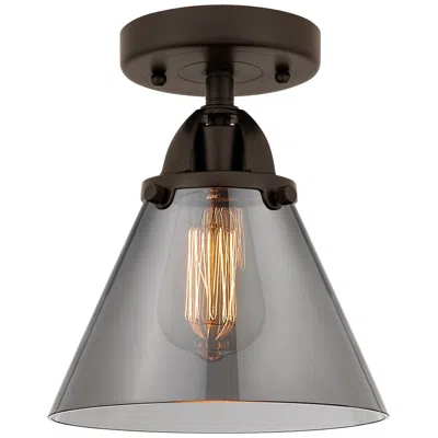 Innovations Lighting Nouveau 2 Cone 8" Semi-flush Mount - Oil Rubbed Bronze - Plated Smoke