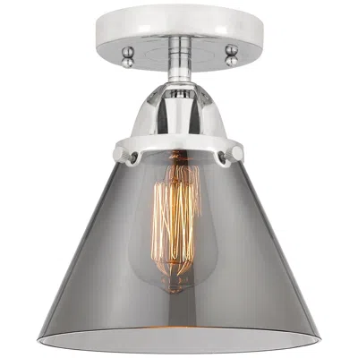 Innovations Lighting Nouveau 2 Cone 8" Semi-flush Mount - Polished Chrome - Plated Smoke Sh