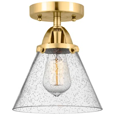 Innovations Lighting Nouveau 2 Cone 8" Semi-flush Mount - Satin Gold - Seedy Shade