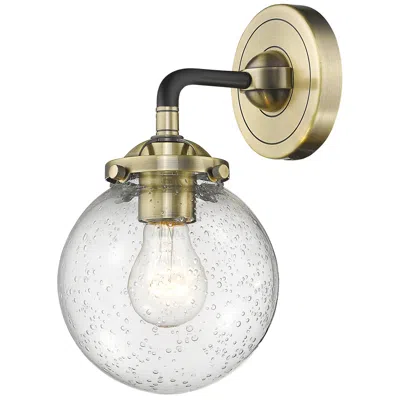 Innovations Lighting Nouveau Baldwin 6" Black Antique Brass Sconce W/ Seedy Shade