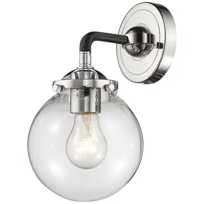 Innovations Lighting Nouveau Baldwin 6" Black Polished Nickel Sconce W/ Clear Shade