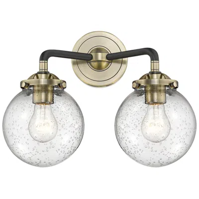Innovations Lighting Nouveau Beacon 6" 2 Light 14" Led Bath Light - Black Brass - Seed