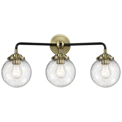 Innovations Lighting Nouveau Beacon 6" 3 Light 24" Led Bath Light - Black Brass - Seed