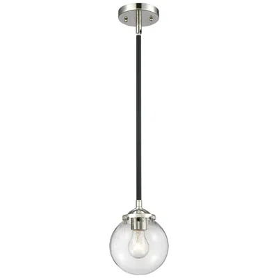 Innovations Lighting Nouveau Beacon 6" Led Mini Pendant - Black Polished Nickel - Clear Sha