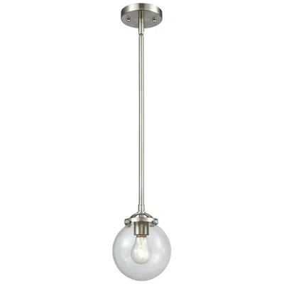 Innovations Lighting Nouveau Beacon 6" Led Mini Pendant - Brushed Satin Nickel - Clear Shade