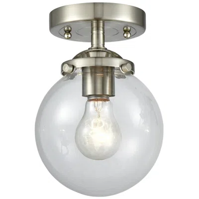 Innovations Lighting Nouveau Beacon 6" Wide Brushed Satin Nickel Semi Flush Mount W/ Clear
