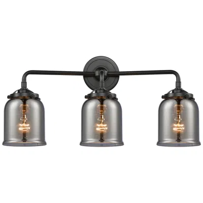 Innovations Lighting Nouveau Bell 23"w 3 Light Bronze Bath Vanity Light W/ Plated Smoke Sha
