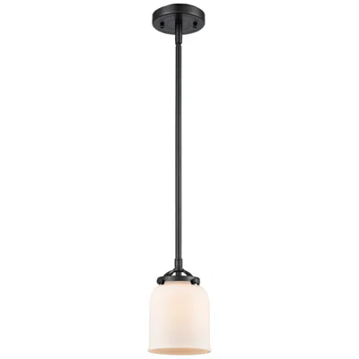 Innovations Lighting Nouveau Bell 5" Wide Bronze Stem Hung Mini Pendant W/ Matte White Shad