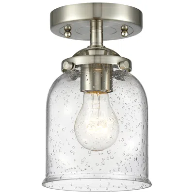 Innovations Lighting Nouveau Bell 5" Wide Brushed Satin Nickel Semi.flush Mount With Seedy