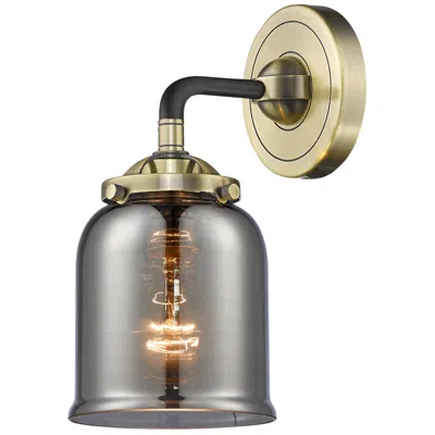 Innovations Lighting Nouveau Bell 9" High Black Brass Sconce W/ Plated Smoke Shade