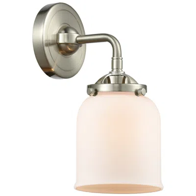 Innovations Lighting Nouveau Bell 9" High Brushed Satin Nickel Sconce W/ Matte White Shade