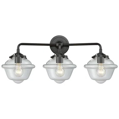 Innovations Lighting Nouveau Oxford 25.5" Wide 3 Light Bronze Bath Vanity Light W/ Clear Sh