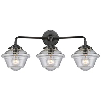Innovations Lighting Nouveau Oxford 25.5" Wide 3 Light Bronze Bath Vanity Light W/ Seedy Sh