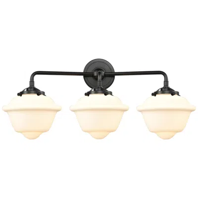 Innovations Lighting Nouveau Oxford 25.5" Wide 3 Light Bronze Bath Vanity Light W/ White Sh