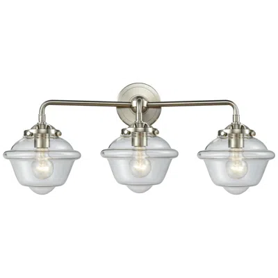 Innovations Lighting Nouveau Oxford 25.5"w 3 Light Brushed Nickel Bath Light W/ Clear Shade