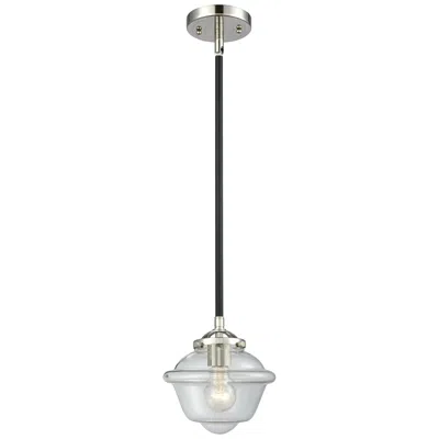 Innovations Lighting Nouveau Oxford 7.5"w Black Nickel Stem Hung Mini Pendant W/ Clear Shad