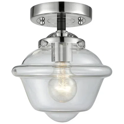 Innovations Lighting Nouveau Oxford 7.5"w Black Polished Nickel Semi.flush Mount W/ Clear S
