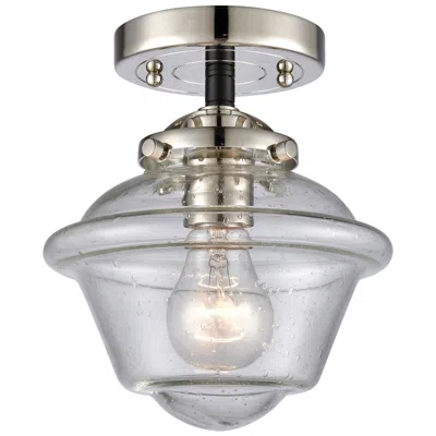 Innovations Lighting Nouveau Oxford 7.5"w Black Polished Nickel Semi.flush Mount W/ Seedy S