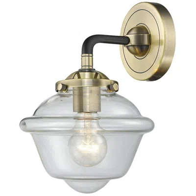 Innovations Lighting Nouveau Oxford 9" High Black Brass Sconce W/ Clear Shade