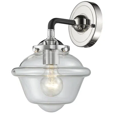 Innovations Lighting Nouveau Oxford 9" High Black Polished Nickel Sconce W/ Clear Shade