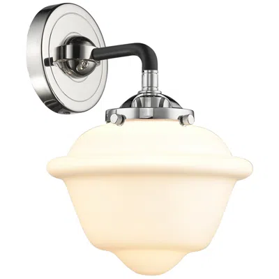 Innovations Lighting Nouveau Oxford 9" High Black Polished Nickel Sconce W/ Matte White Sha