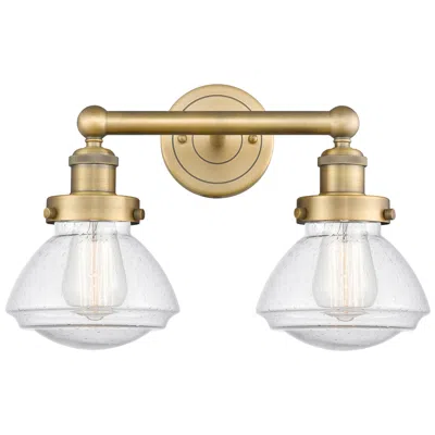 Innovations Lighting Olean 15.5" Wide 2 Light Brushed Brass Bath Vanity Light With Mercury In Gold