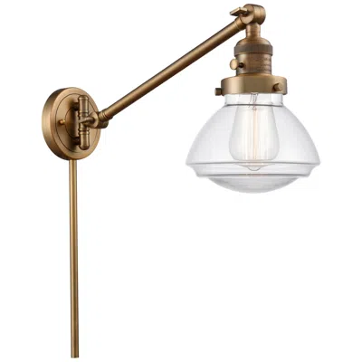Innovations Lighting Olean 22.38" High Brushed Brass Swing Arm W/ Clear Shade