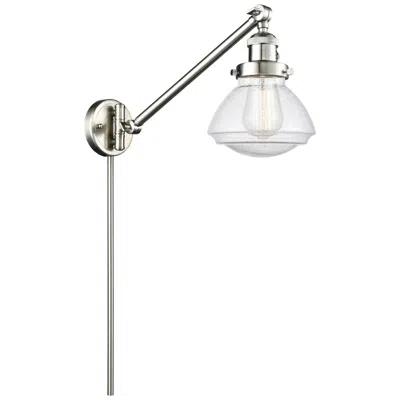 Innovations Lighting Olean 22.38" High Brushed Satin Nickel Swing Arm W/ Seedy Shade