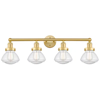 Innovations Lighting Olean 33.5" Wide 4 Light Satin Gold Bath Vanity Light With Mercury Sha