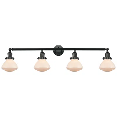 Innovations Lighting Olean 42.75" Wide 4 Light Matte Black Bath Vanity Light W/ White Shade