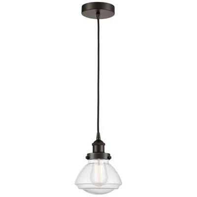 Innovations Lighting Olean 7" Oil Rubbed Bronze Mini Pendant W/ Seedy Shade