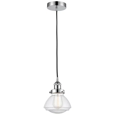 Innovations Lighting Olean 7" Polished Chrome Mini Pendant W/ Seedy Shade