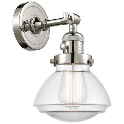 Innovations Lighting Olean 7.75" High Polished Nickel Sconce W/ Clear Shade