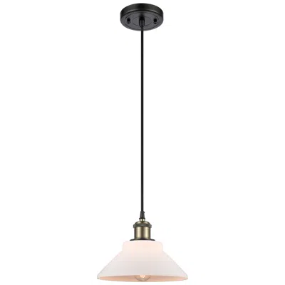 Innovations Lighting Orwell 8 1/2" Wide Black And Antique Brass Mini Pendant