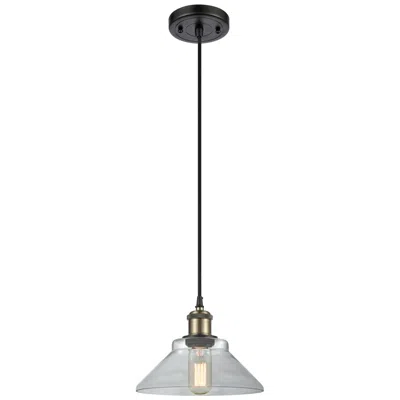 Innovations Lighting Orwell 8.38" Wide Black Brass Corded Mini Pendant W/ Clear Shade