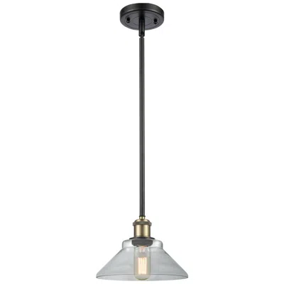 Innovations Lighting Orwell 8.38" Wide Black Brass Stem Hung Mini Pendant W/ Clear Shade