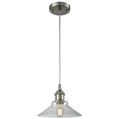 Innovations Lighting Orwell 8.38" Wide Brushed Satin Nickel Corded Mini Pendant W/ Clear Sh