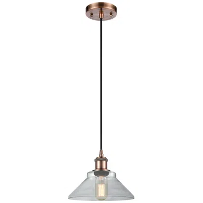 Innovations Lighting Orwell 8.38" Wide Copper Corded Mini Pendant W/ Clear Shade
