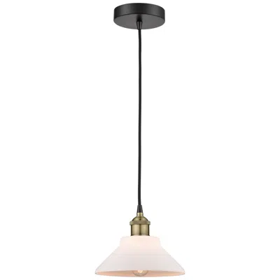 Innovations Lighting Orwell 8.38"w Black Brass Corded Mini Pendant W/ Matte White Shade
