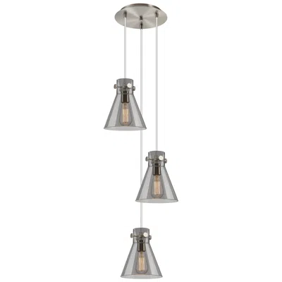 Innovations Lighting Owego 15.75"w 6 Light Polished Nickel Multi Pendant W/ Light Smoke Sha