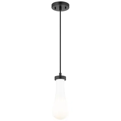 Innovations Lighting Owego 4" Wide Matte Black Cord Hung Pendant With Gloss White Shade