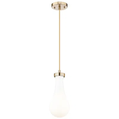 Innovations Lighting Owego 5" Wide Champagne Bronze Cord Hung Pendant With Gloss White Shad