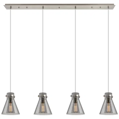 Innovations Lighting Owego 6.38"w 6 Light Polished Nickel Multi Pendant With Light Smoke Sh
