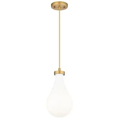 Innovations Lighting Owego 7" Wide Brushed Brass Cord Hung Pendant With Gloss White Shade