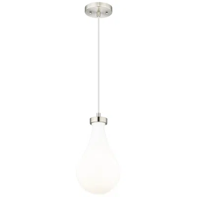 Innovations Lighting Owego 7" Wide Satin Nickel Cord Hung Pendant With Gloss White Shade