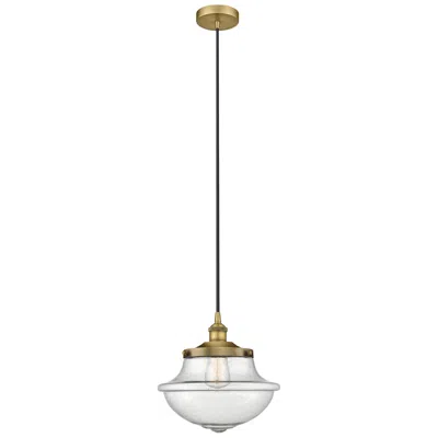 Innovations Lighting Oxford 11.75" Wide Brushed Brass Corded Mini Pendant W/ Seedy Shade
