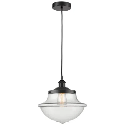 Innovations Lighting Oxford 11.75" Wide Matte Black Corded Mini Pendant With Clear Shade
